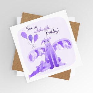 Tarjeta de cumpleaños Dragón / Tarjeta infantil / Tarjeta de felicitación / Diseño de personajes