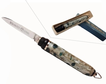 Antieke zakmes hanger door de beste roestvrij stalen zakmes in doos zakmes UK zakmes ketting zakmes staal klein