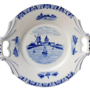 Antique Delft Blue Plate Delft Blue Windmill Delft Charger Delft Plates Windmills Delft Wall Plate Blue and White Delft by De Roos