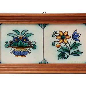 Antique Delft Polychrome Tiles Fireplace Tiles Delft Mural Tiles Ceramic Antique Mural Tiles Fireplace Mural Faience Tile Floral Tulip