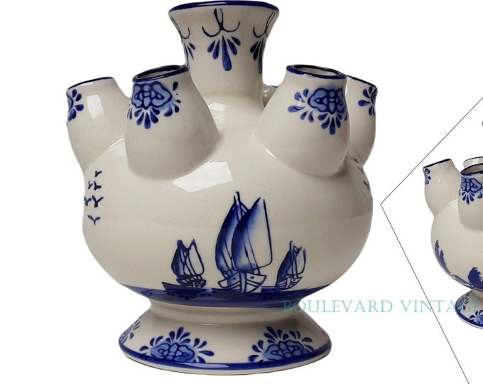 Antique Delft Tulip Vase Delft Blue Windmill Delft Blue Ship Etsy