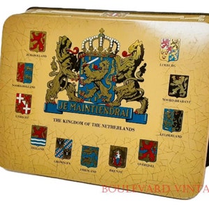 Je Maintiendrai Seltene Antike Niederländische Keksdose 1916 WW I Historische Keksdose von Victoria Museum Piece Holland Tin Antique Biscuit Tin