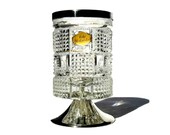Crystal Tumbler Echt Bleikristall Crystal 1960s Silver Tumbler Foot Silver Rim Glassware Wine Glass Tea Light Holder Goblet Barware Vintage