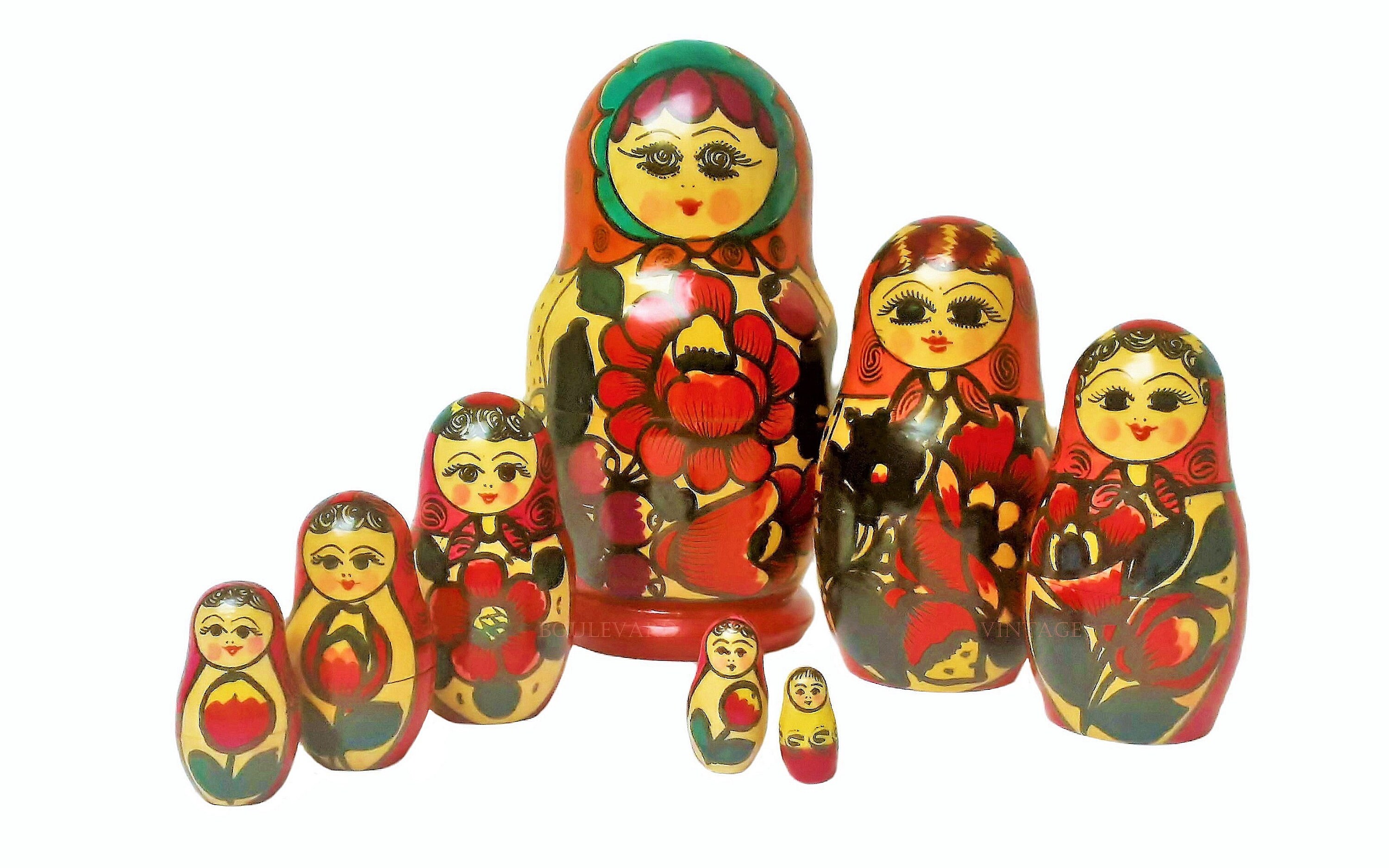 Vintage Set of Nesting Dolls Antique Matryoshka Antique | Etsy