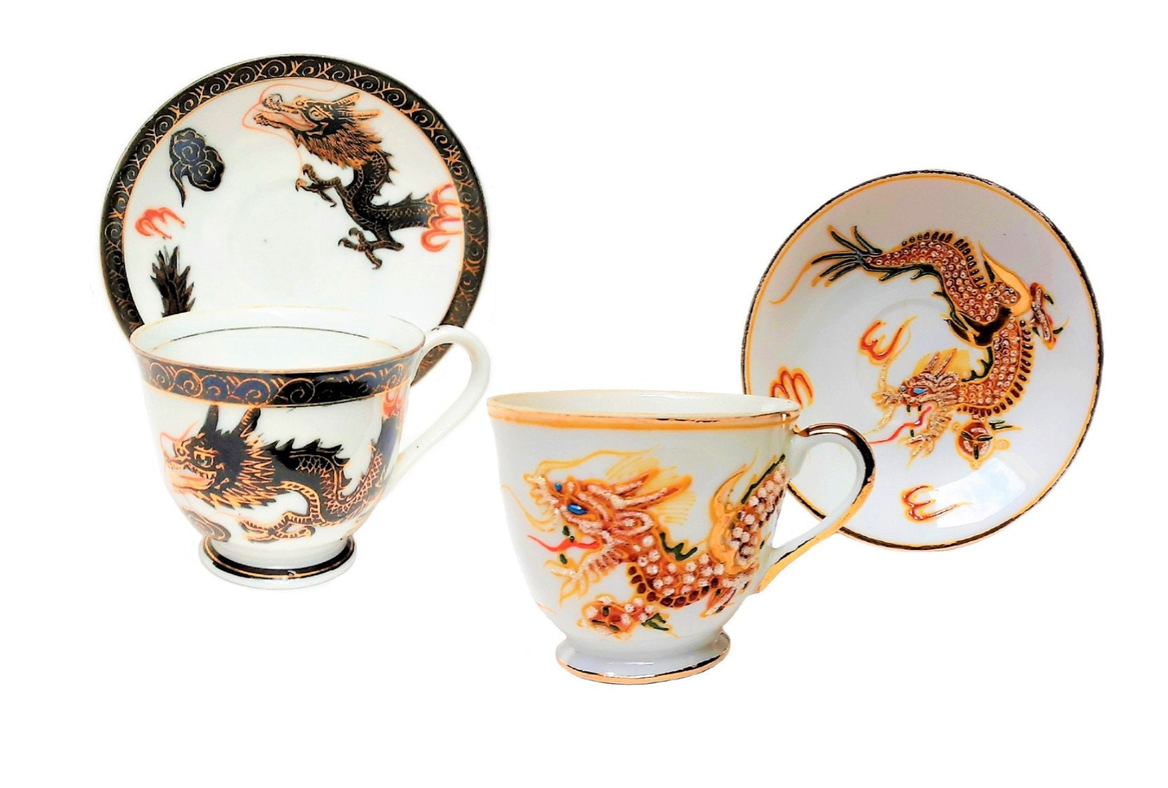 Dragonware Tea Set Mix and Match Tea Cups Dragon Coffee Cup Etsy