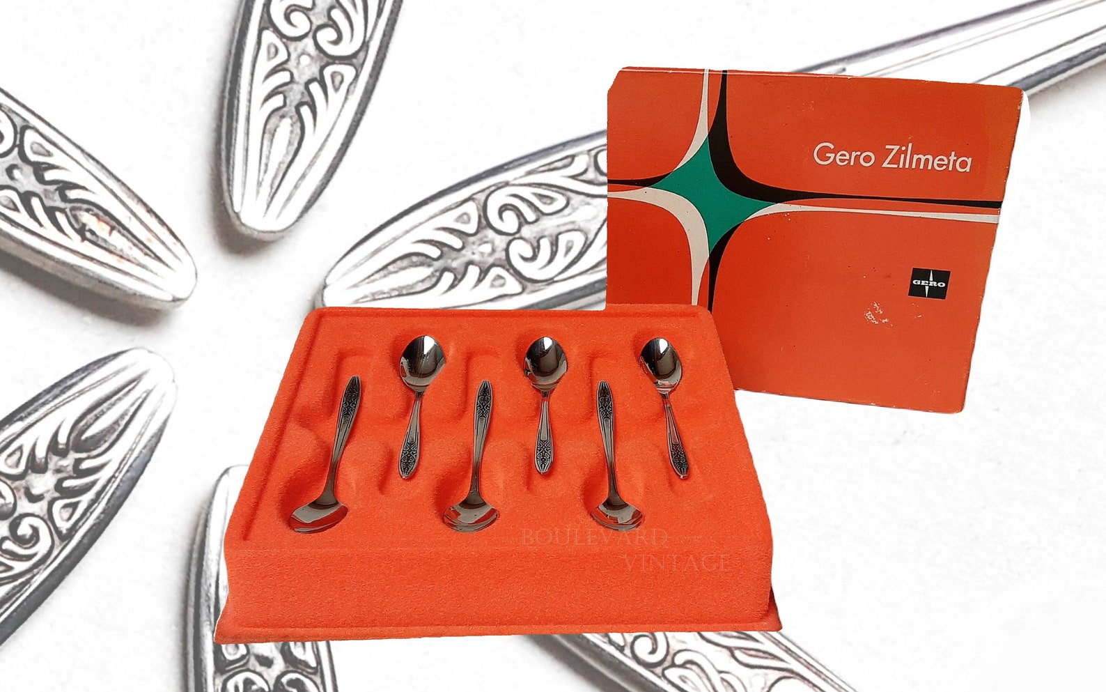 Vintage Dutch Silver Plated Spoon Set 6 in Box Gero Zilmeta Etsy