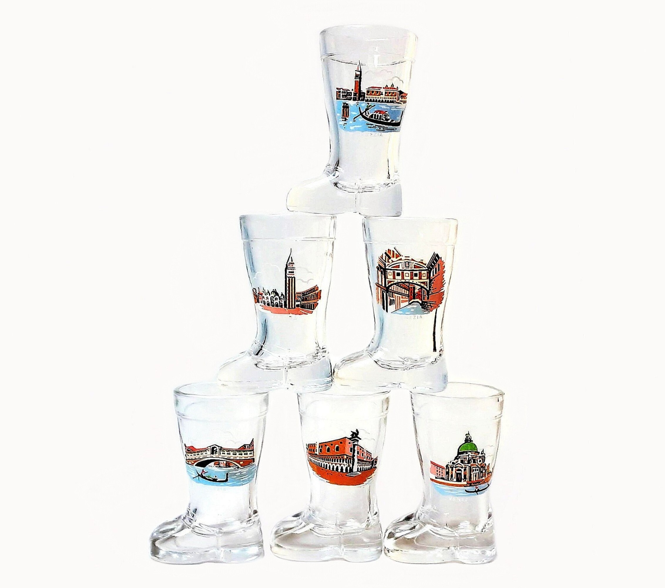 Glasses Shot Glasses Set Goblet Venice Etsy