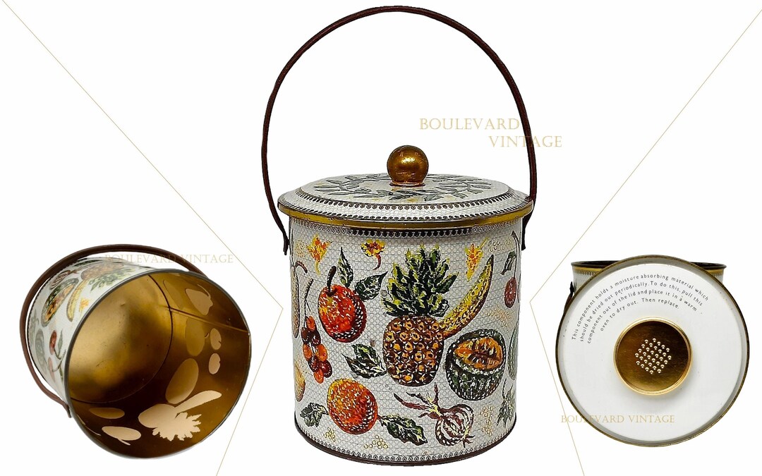Vintage Tin Biscuit Barrel With Moisture Absorber Vintage Etsy UK