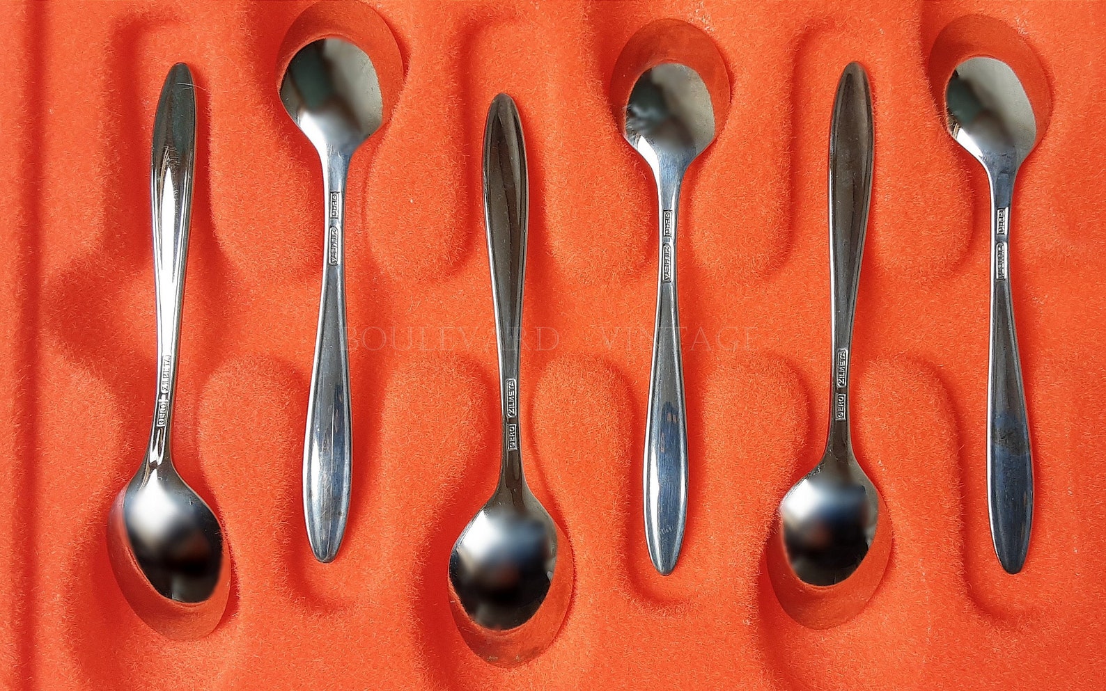Vintage Dutch Silver Plated Spoon Set 6 in Box Gero Zilmeta Etsy