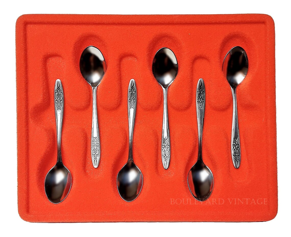 Vintage Dutch Silver Plated Spoon Set 6 in Box Gero Zilmeta Etsy