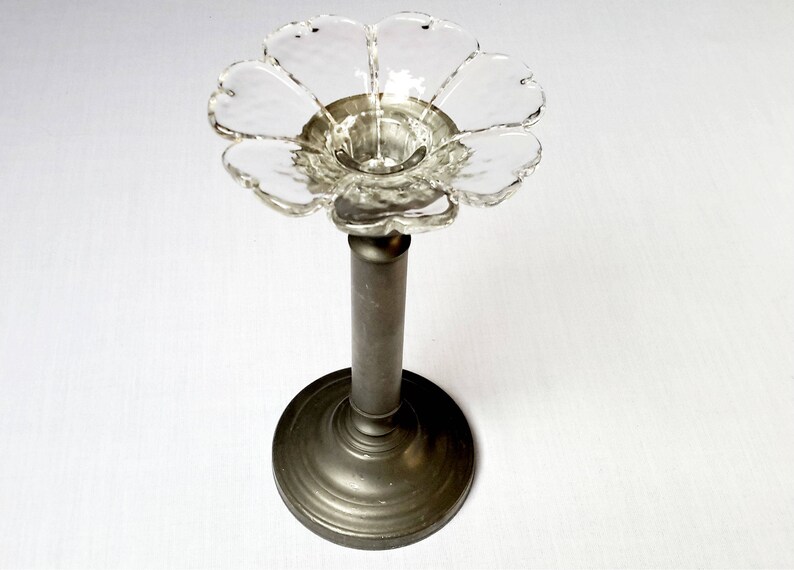 Royal Holland Pewter Candle Holder Pewter Candlesticks Glass Etsy UK