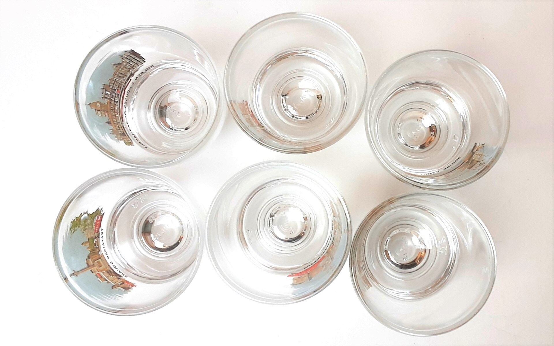 Antique London Shot Glasses Double Decker Bus Goblet Set of 6 Etsy