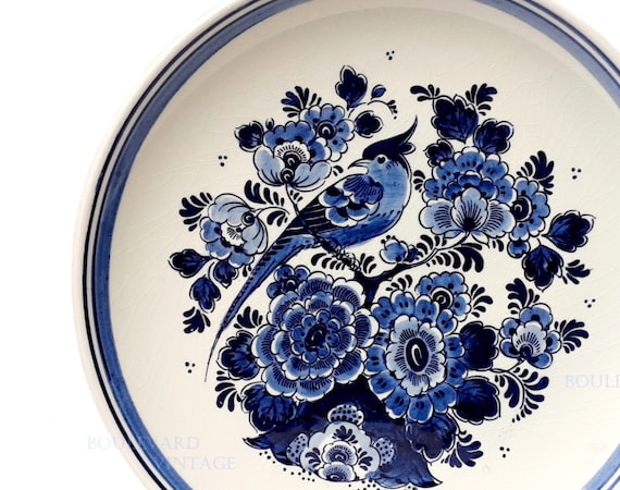 Antique Delft Blue Plate Peacock Plate by VLS Delft Charger Plates
