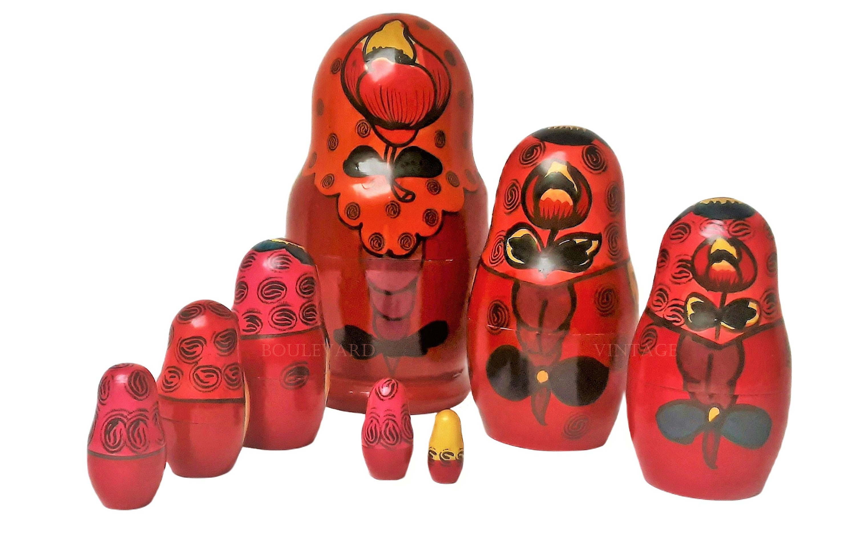 Vintage Set of Nesting Dolls Antique Matryoshka Antique Etsy