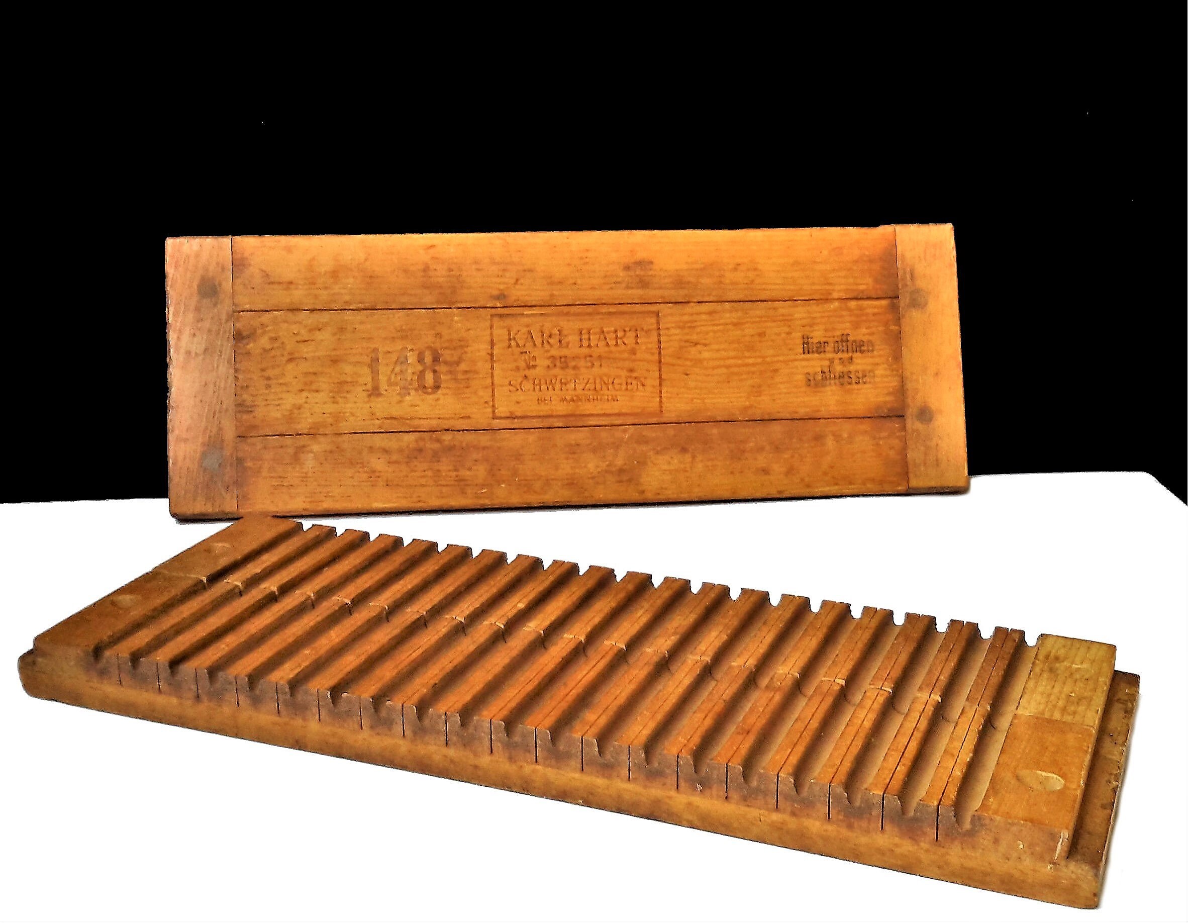 Zigarrenpresse Zigarrenform 818 neu Karl Hart Schwetzingen Holz Brett Vintage