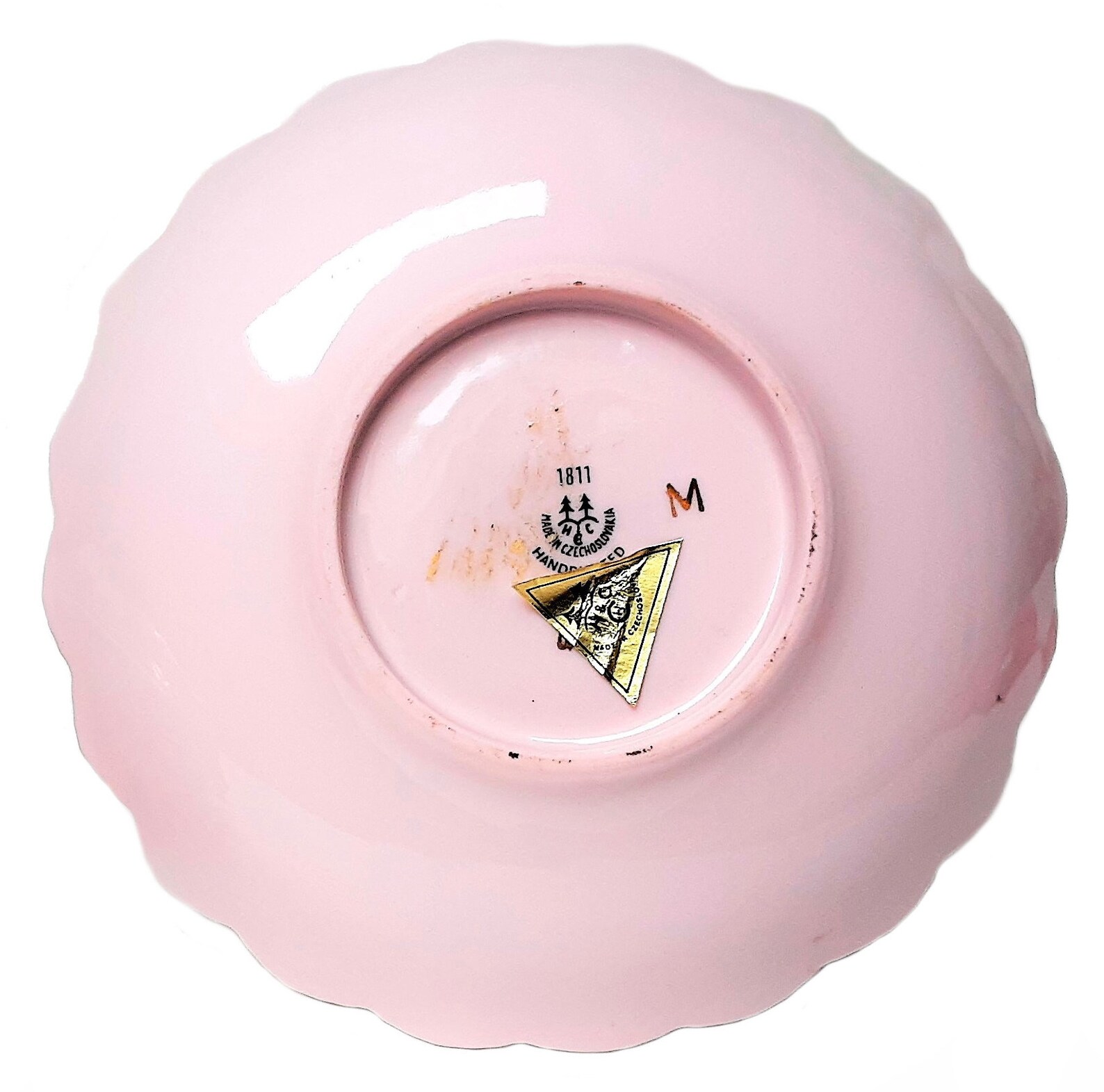 Pink Czech Porcelain Gold Coffee Cup H&C Czechoslovakia China Etsy