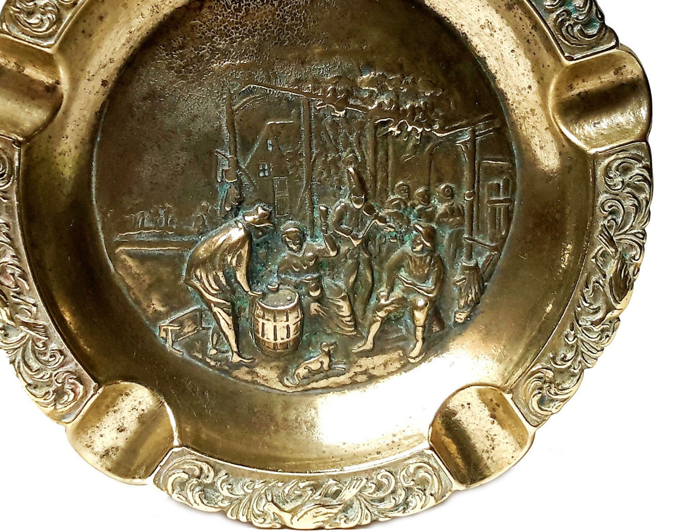 Antique brass cigar ashtray match holder craibas.al.gov.br