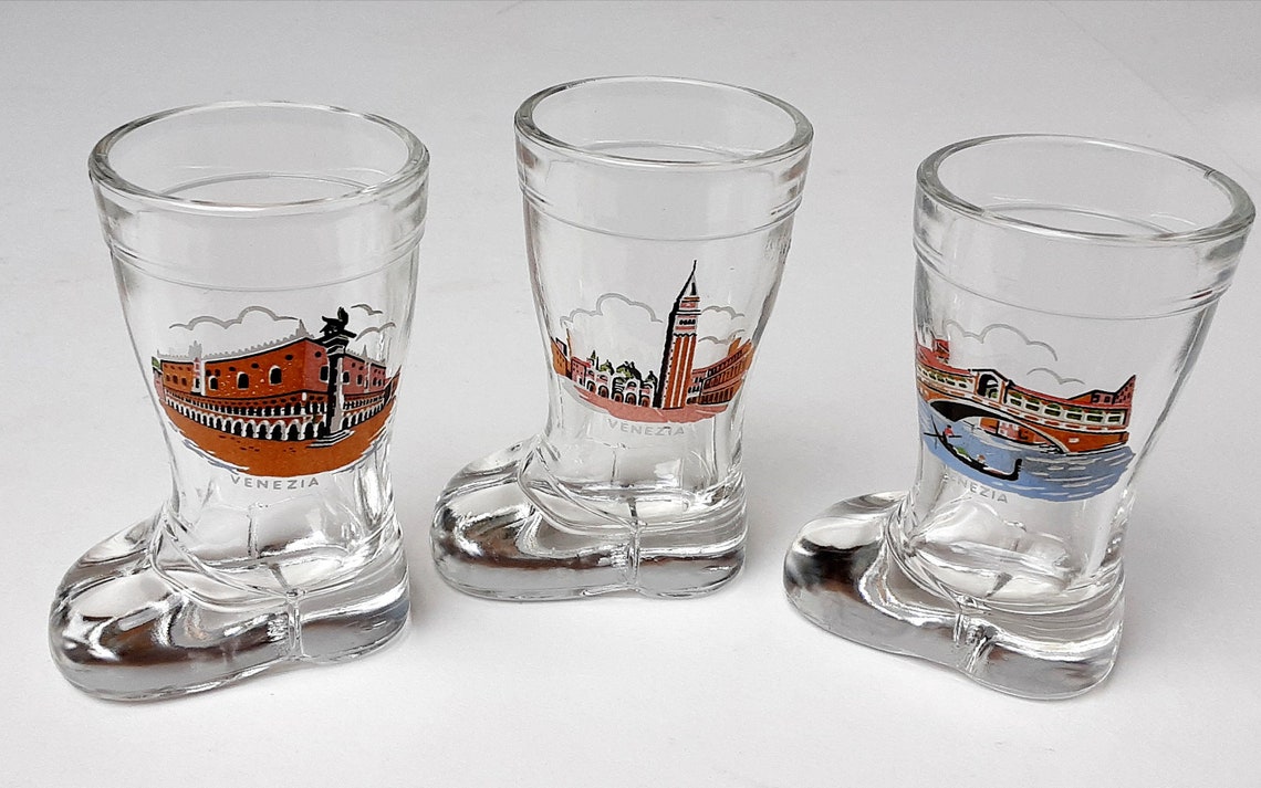 Glasses Shot Glasses Set Goblet Venice Etsy