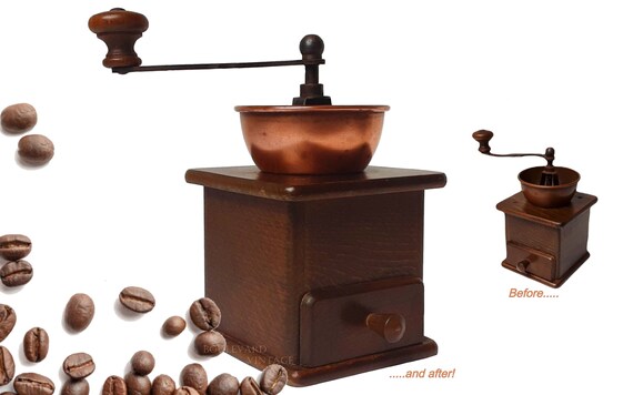 Antique Dutch Copper Coffee Grinder by 