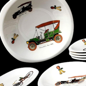 Classsic Car Nibble Dishes Winterling Marktleuthen Bavaria Winterling Porcelain Appetizer Plates Winterling China Old Cars Winterling Plates