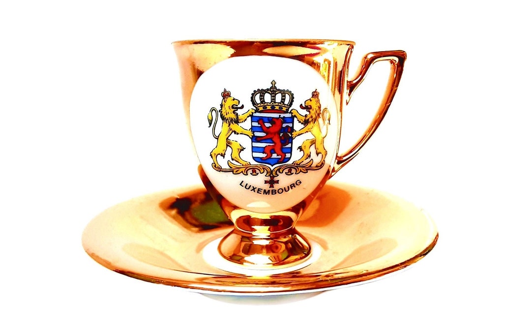 Gold Coffee Cup Tea Cup Gold China Demitasse Luxembourg Etsy