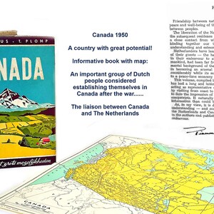 Old Books Canada Gifts Dutch 1950 Canada Map Ambassador Pierre Dupuy Holland History Dutch Liberation by Canada WOII Map Dutch Gifts Vintage