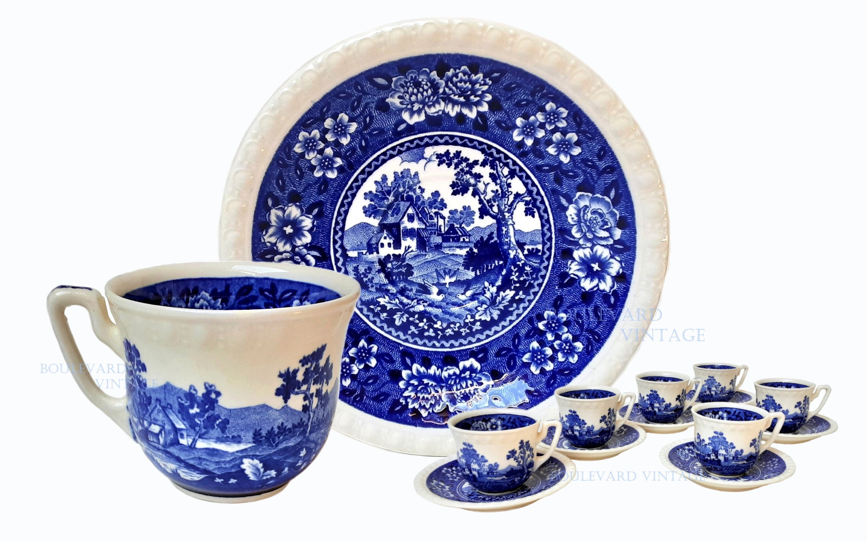 Vintage Villeroy and Boch Rusticana Cups and Saucers Set 6 SAAR