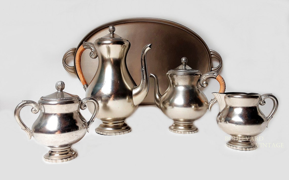 Royal Holland Pewter Tea Set Daalderop Pewter Coffee Set Etsy