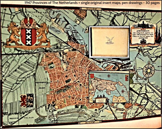 Old Books Holland Prints Sketch Art Holland Map Amsterdam Map Etsy Old Books Holland Prints Sketch Art Holland Map Amsterdam Map Etsy