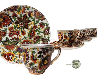 新品ヴィンテージ ハンドメイド 手描き トルコ Gural Porselen 磁器