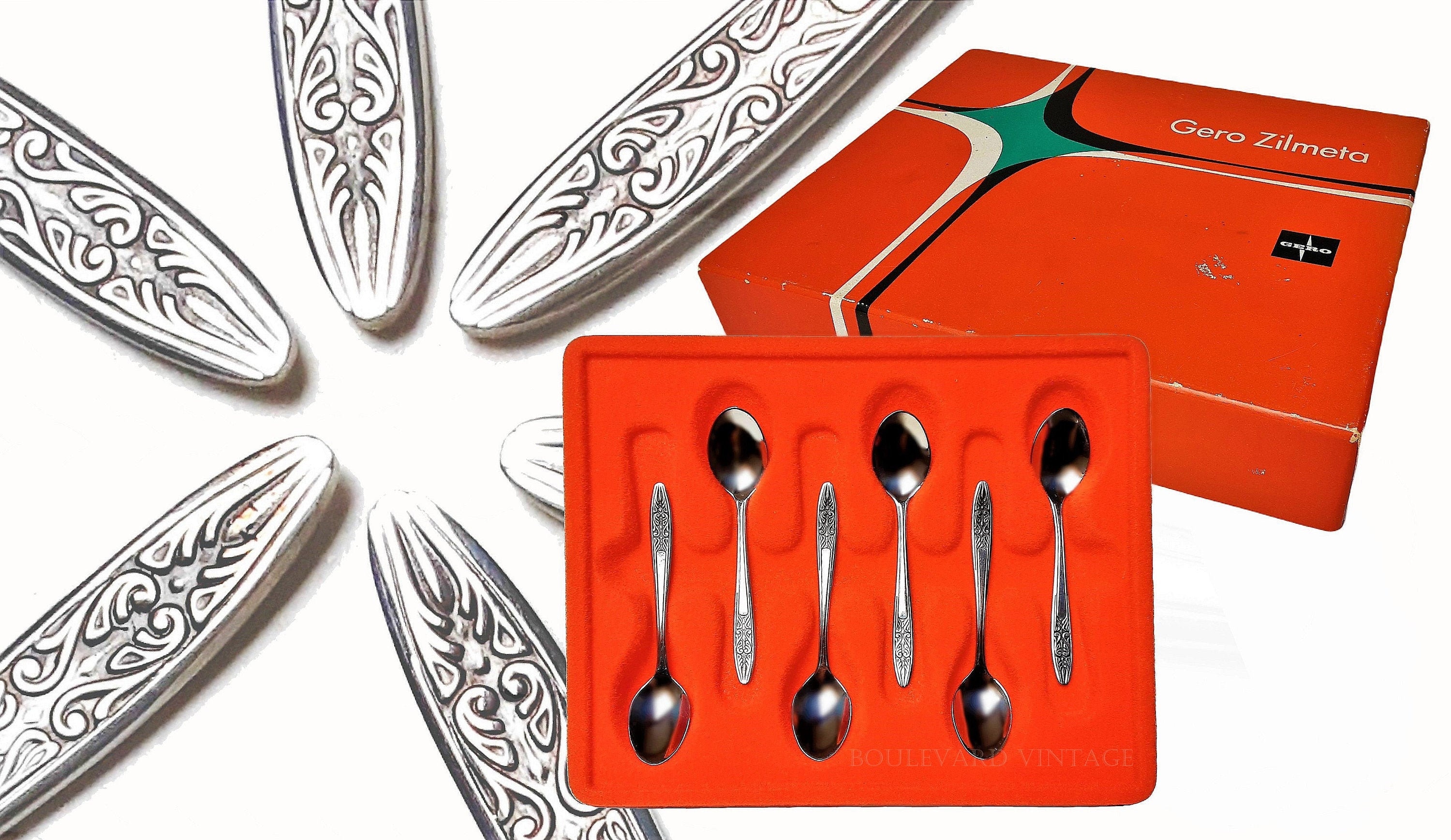 Vintage Dutch Silver Plated Spoon Set 6 in Box Gero Zilmeta Etsy