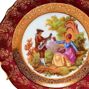 Antique Limoges Plate Fragonard Plate Courting Scene Limoges Charger Limoges France Plate Love Story Plate Limoges China Courting Couple