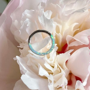 Opal white septum ring