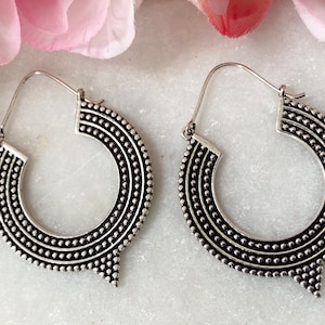 Tribal silver earrings