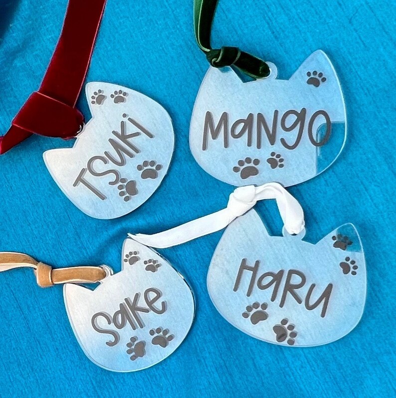 Custom Personalized Cat Tag/ornaments Acrylic Ornaments Gift Tags Gifts