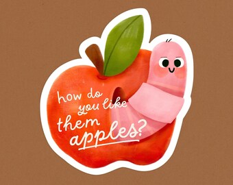Them Apples Worm | Glossy Vinyl Die-Cut Sticker