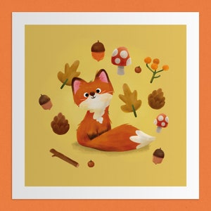Mr Fox | Large Square Illustration Art Print