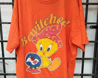 Vintage 90s Bewitched Tweety And Syverster Warner Bros T Shirt
