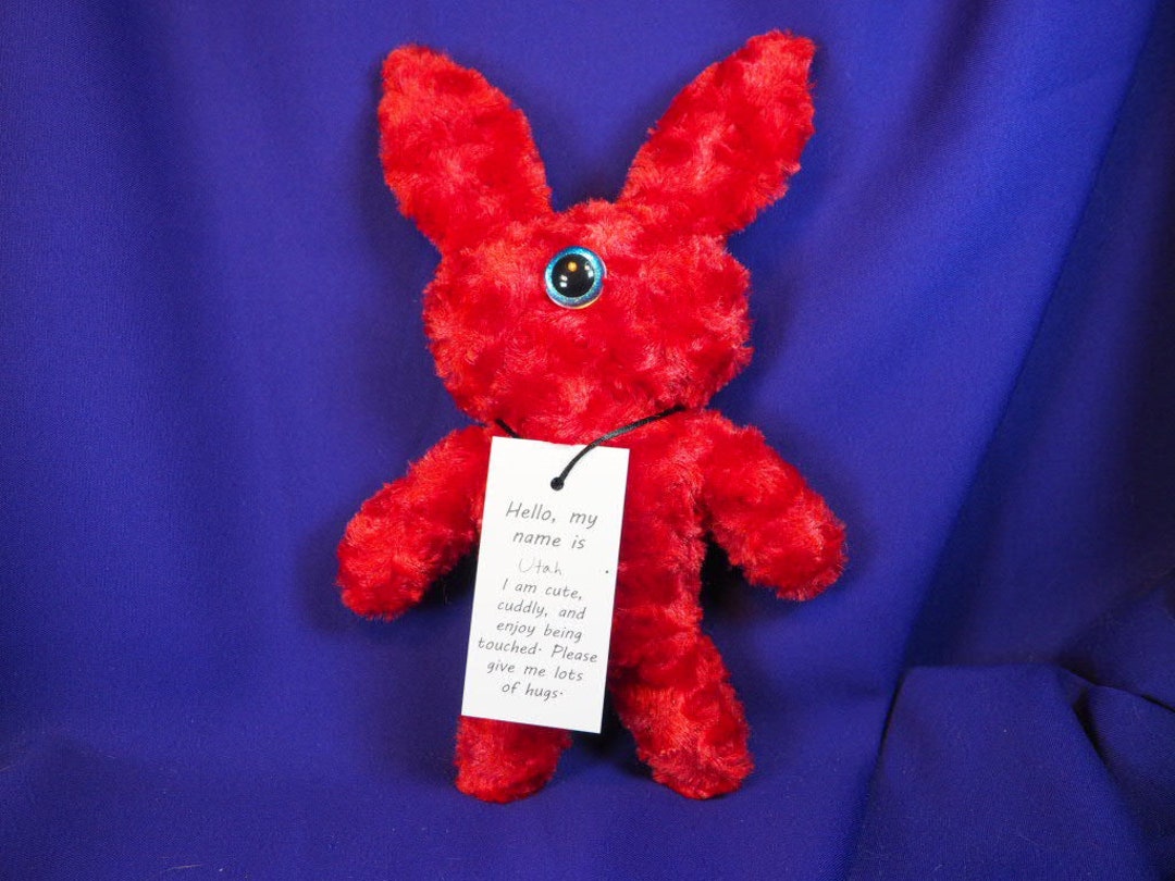 Red Stuffie Utah Cute Monster Plush Plushie Stuffie W/ Silky Swirly Red - Etsy