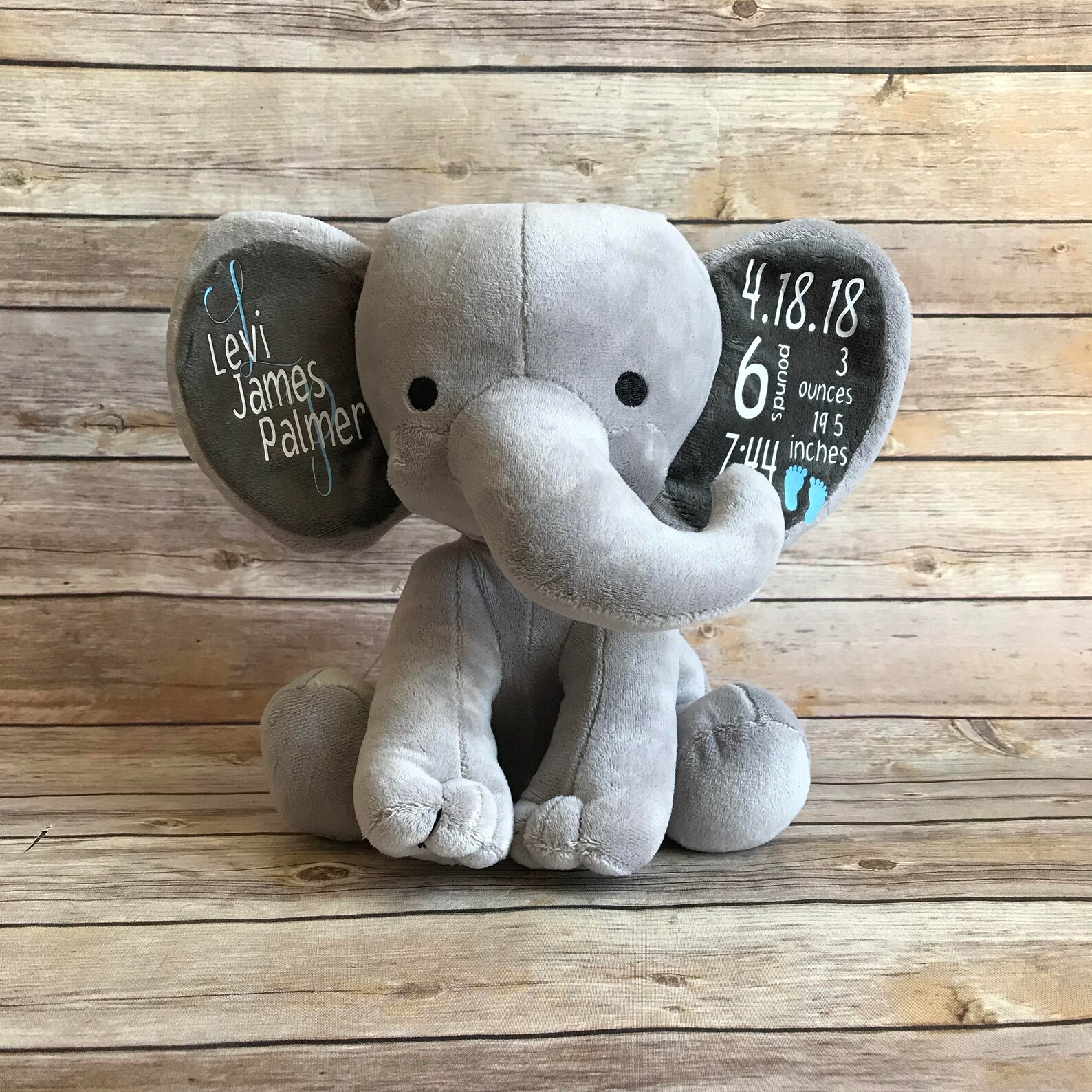 Personalized baby gift personalized stuffed elephant birth Etsy