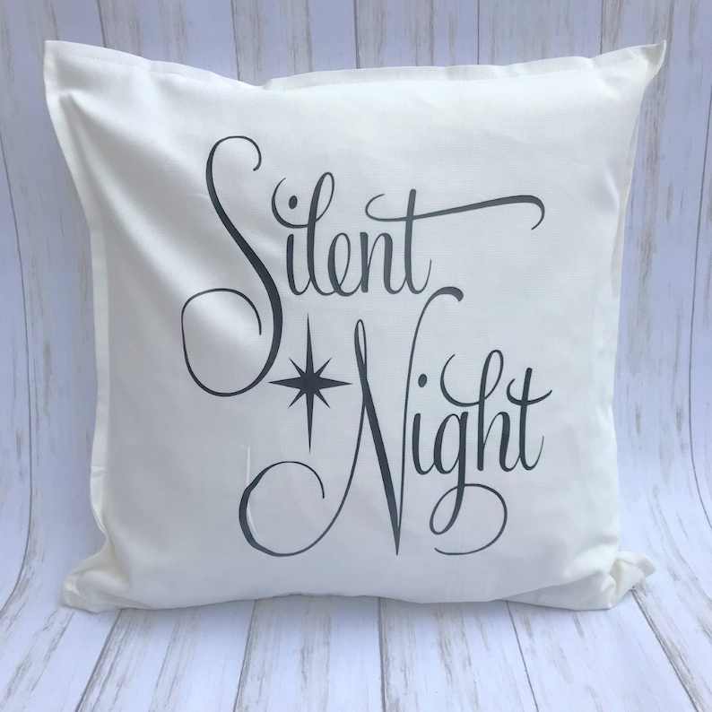Silent Night Pillow Silent Night Winter Decor White Holiday Etsy