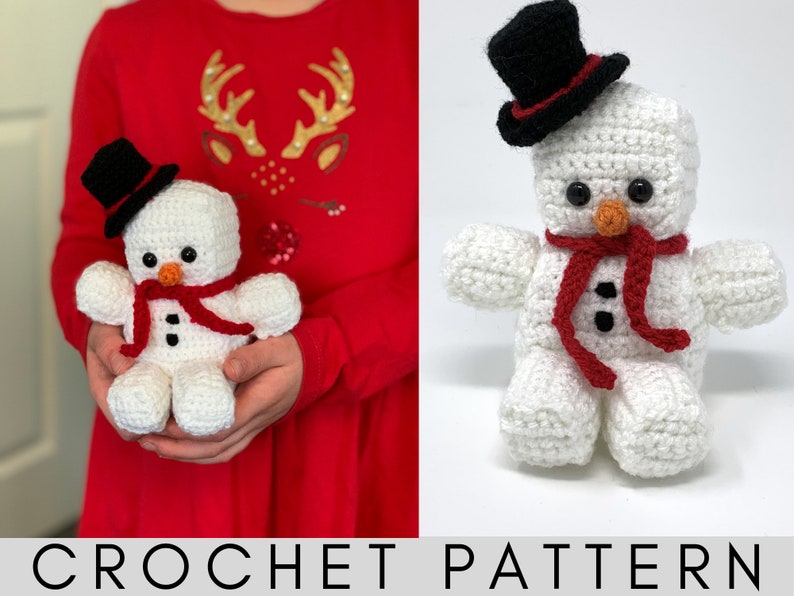 Snowman Christmas Amigurumi Crochet Pattern Snowman Crochet Pattern Amigurumi Snowman Pattern PDF Crochet Pattern image 1