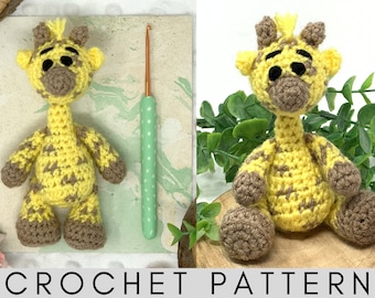 Small giraffe crochet pattern - Gerry Giraffe - pocket giraffe amigurumi pattern - PDF crochet pattern