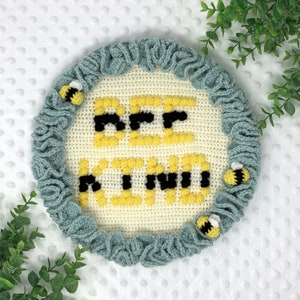 Bee Kind Wall Hanging Crochet Pattern Bee Wreath Crochet PDF Pattern Kindness Crochet Wall Decor Pattern Bee Crochet Pattern Kids Room Decor image 4