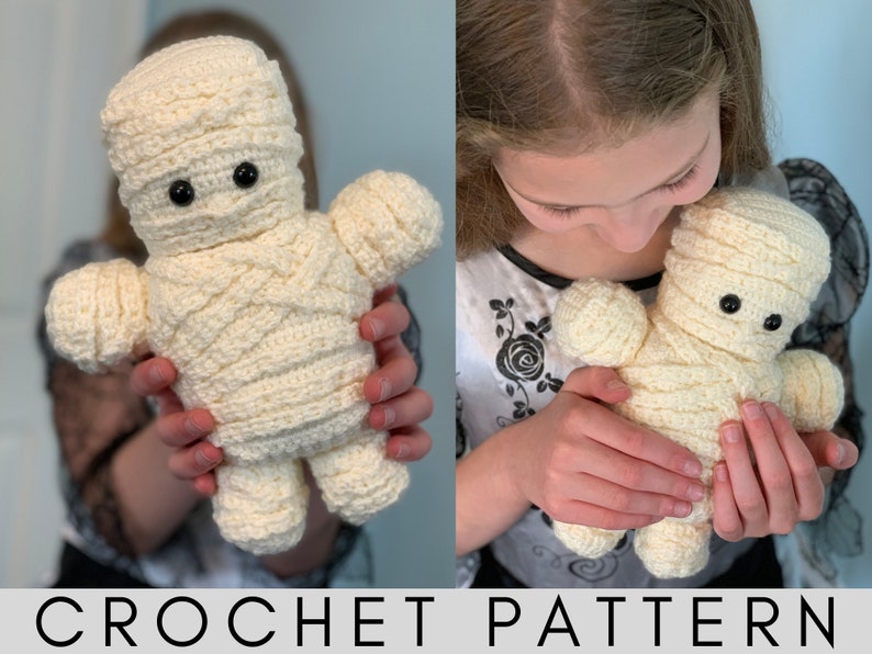 Mummy Crochet Pattern Mummy Amigurumi Crochet Pattern Halloween Amigurumi Pattern Halloween Mummy Crochet Pattern PDF Crochet Pattern image 1