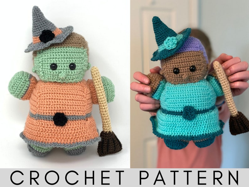 Witch Crochet Pattern Large Witch Amigurumi Crochet Pattern Halloween Amigurumi Halloween Crochet Pattern PDF Crochet Pattern image 1