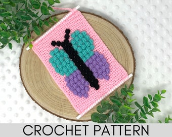Small Butterfly Wall Hanging Crochet Pattern – Cute Nature Decor PDF Crochet Pattern – Wall Hanging for Child’s Bedroom – Butterfly Gift