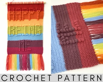 Happy Being Me Wall Hanging Crochet Pattern PDF – Crochet Decor – Wall Decor Pattern – Rainbow Crochet Pattern - Kids Room Decor