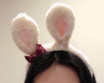 Orejas de conejo Conejo Pequeño Sombrero de bebé Leopardo Rosa Peludo Animal Diadema Disfraz Bow Bells Pascua NALUMI
