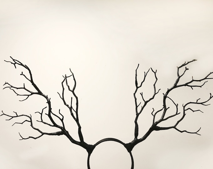 Plain Black Branch Horn Demon Nymph Horn Headdress Antlers  Costume